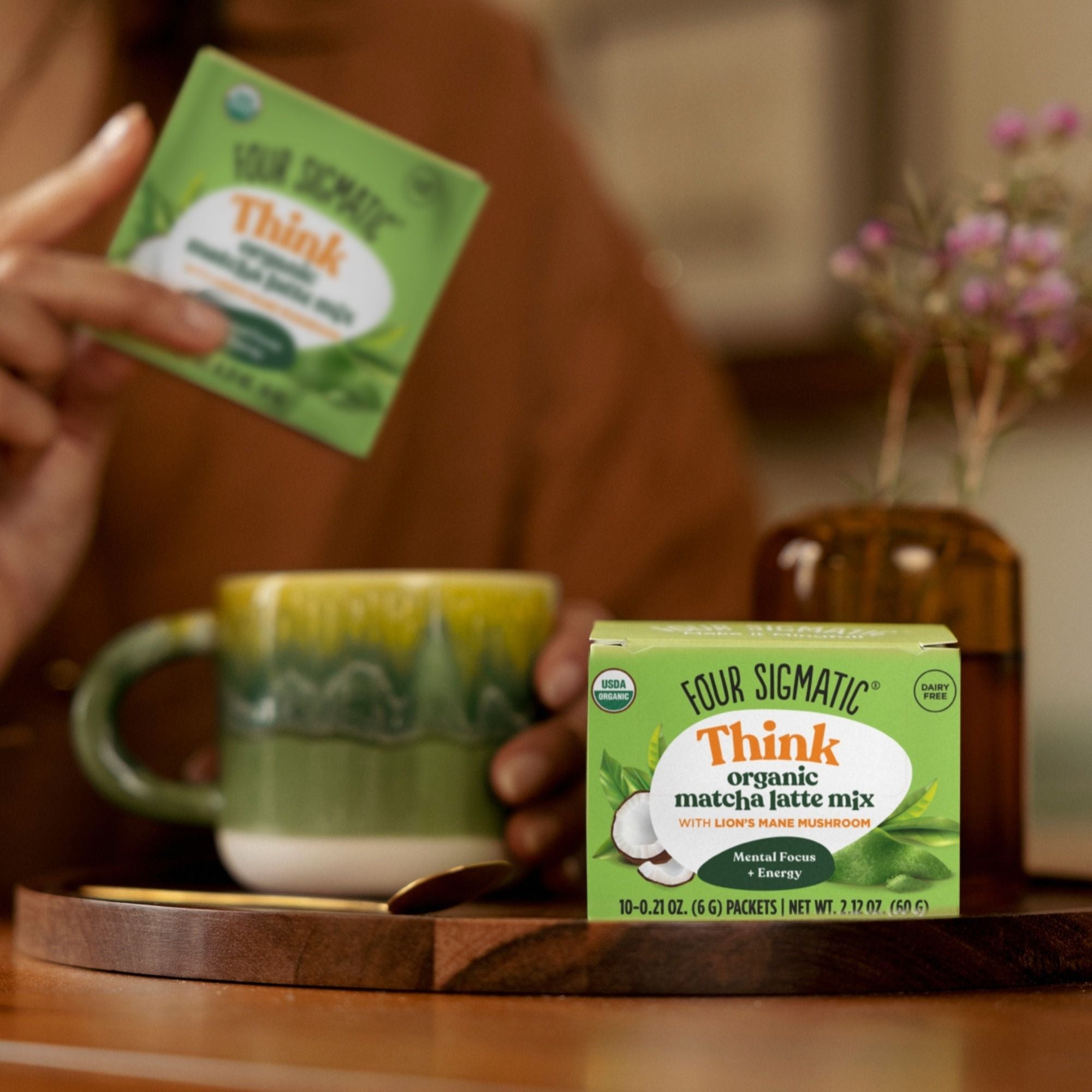 Four Sigmatic Think Organic Matcha Latte Mix Lifestyle Image