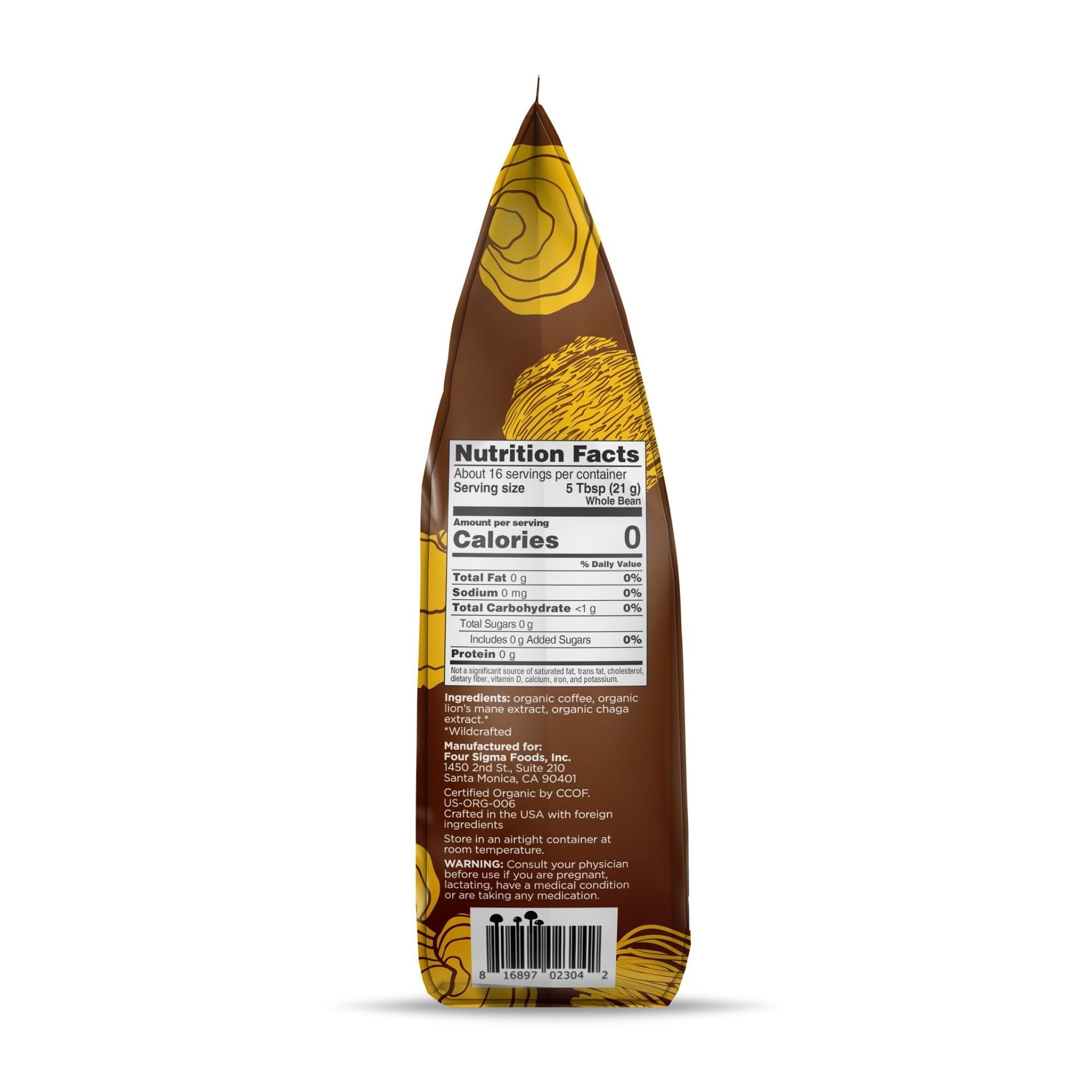 Nutrition facts on bag